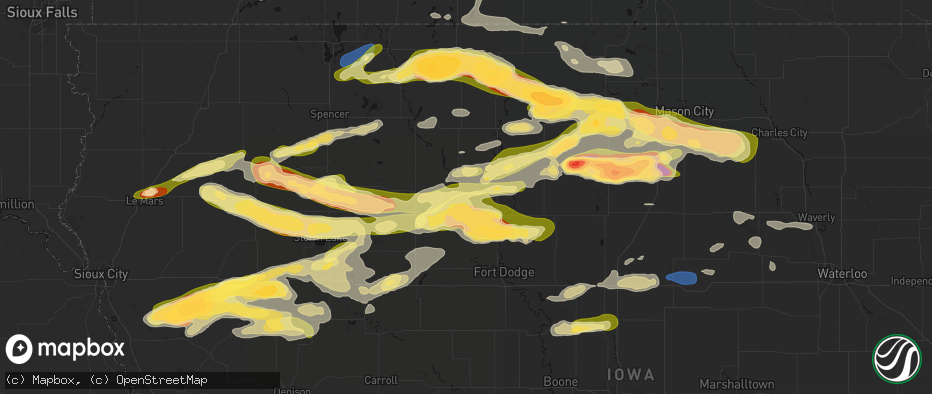Hail map in Bradgate, IA on May 15, 2026
