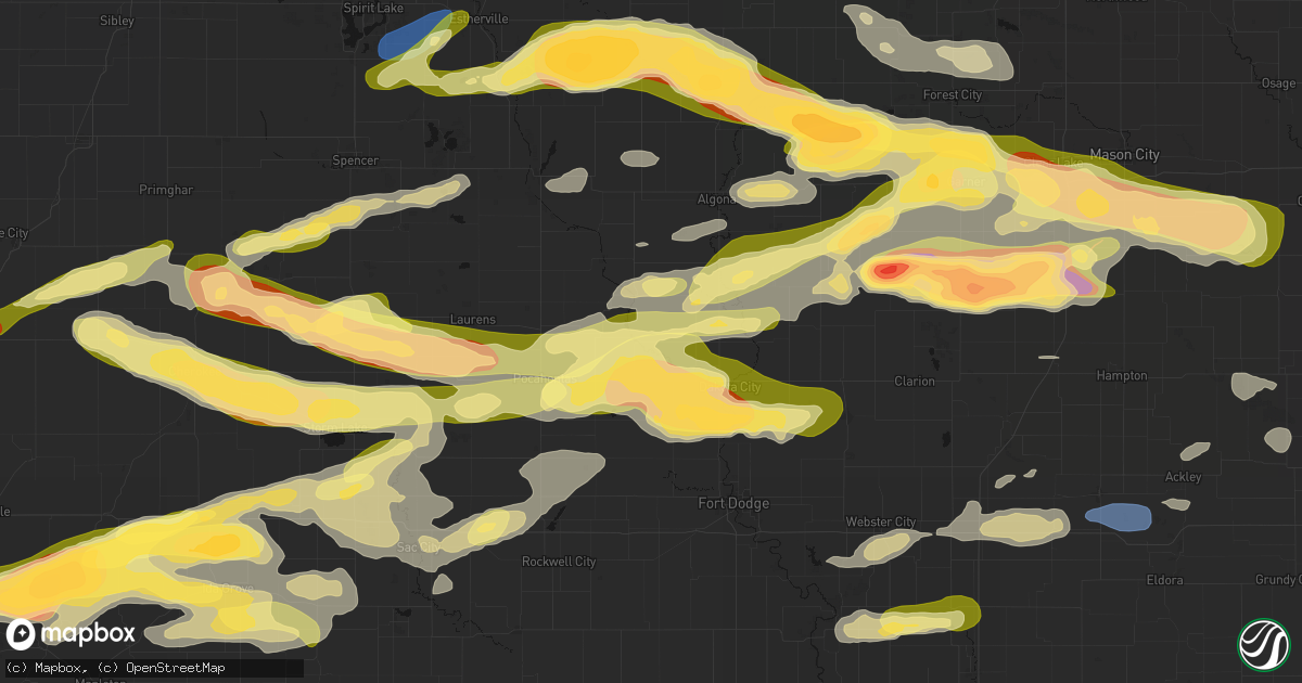 Hail map in Bradgate, IA on May 15, 2026