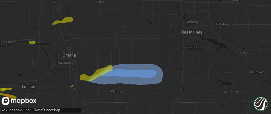 Hail map in Bridgewater, IA on May 15, 2026