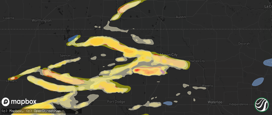 Hail map in Britt, IA on May 15, 2026