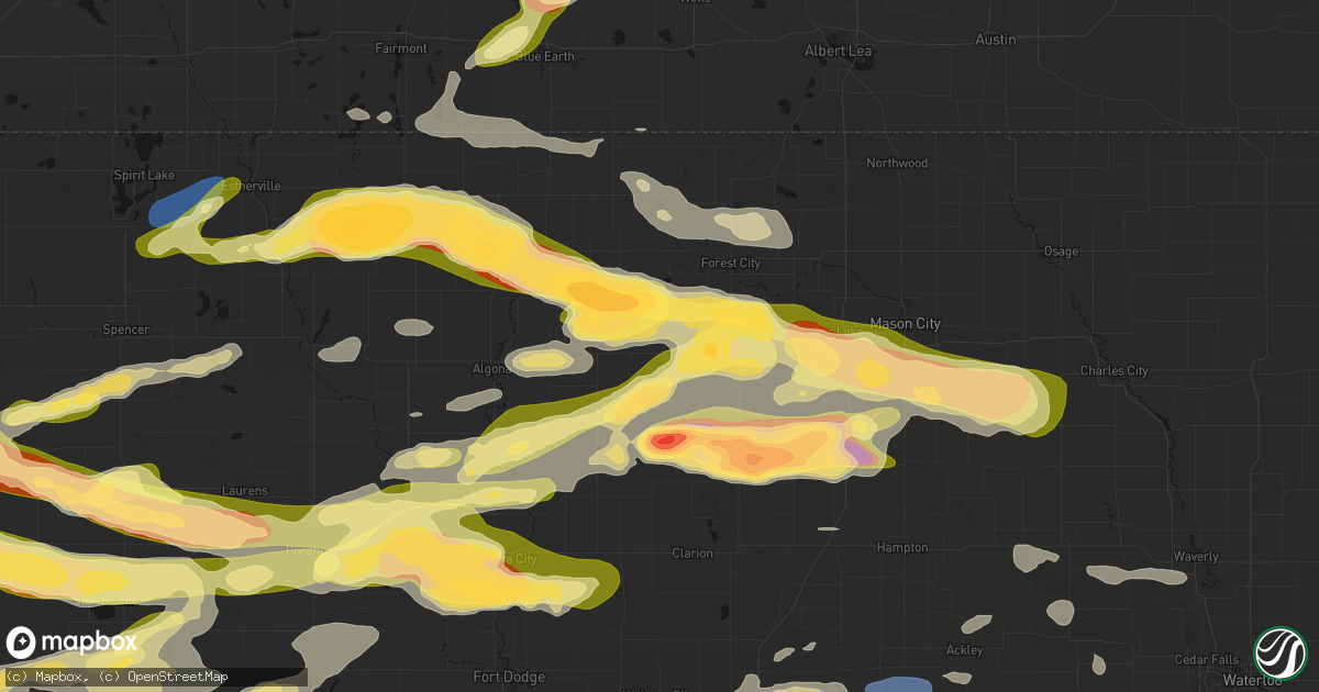 Hail map in Britt, IA on May 15, 2026