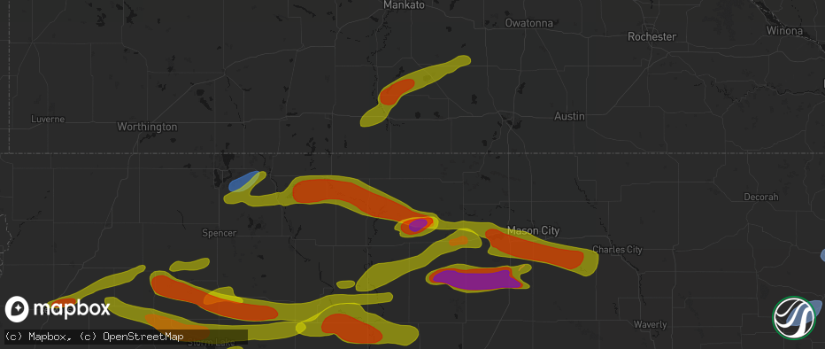 Hail map in Buffalo Center, IA on May 15, 2026