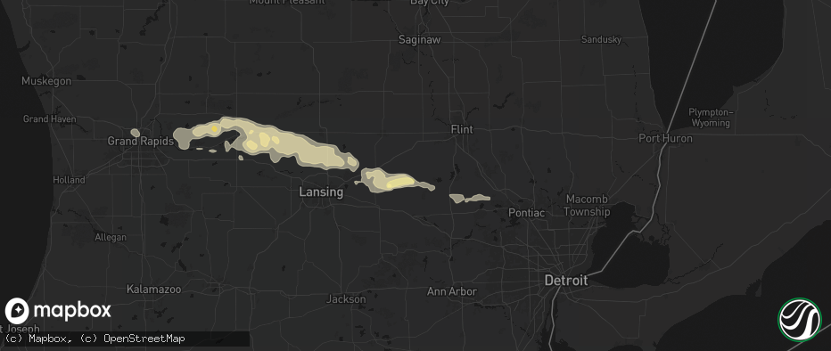 Hail map in Byron, MI on May 15, 2026