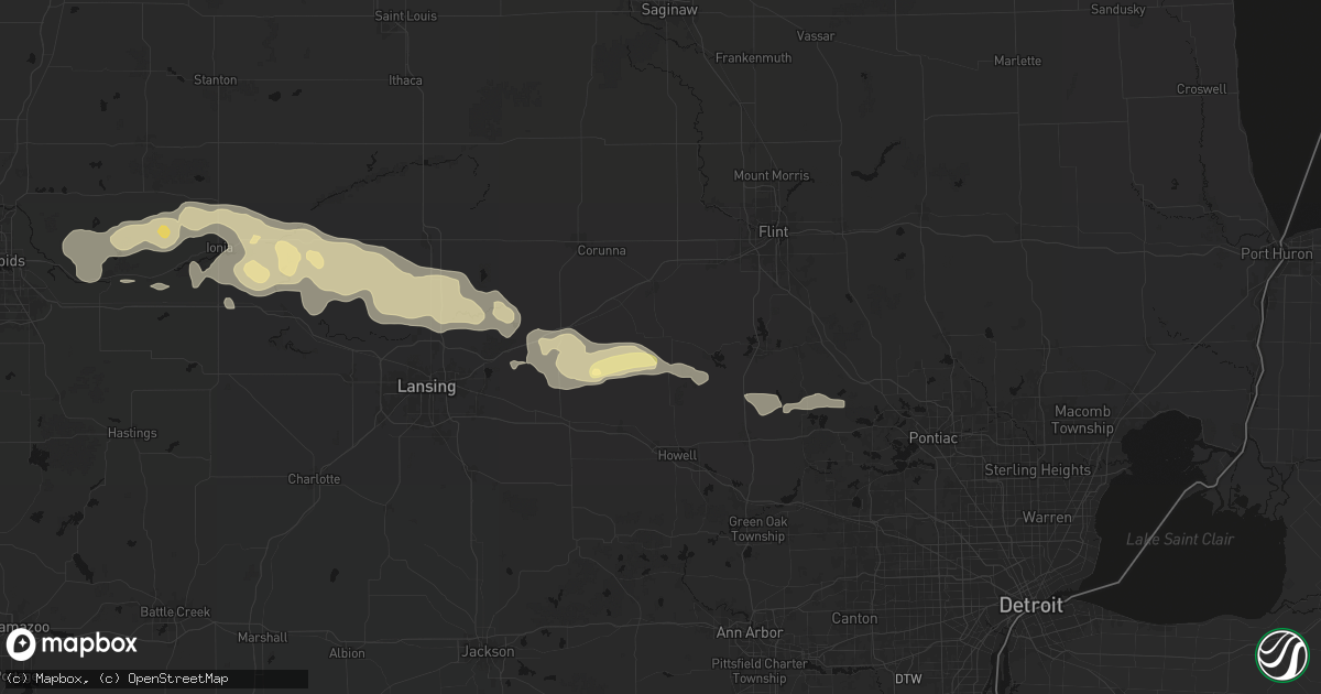 Hail map in Byron, MI on May 15, 2026