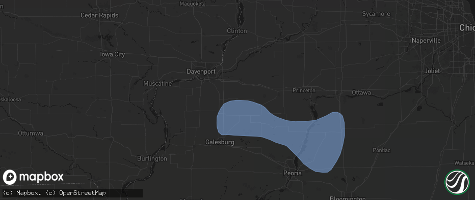 Hail map in Cambridge, IL on May 15, 2026