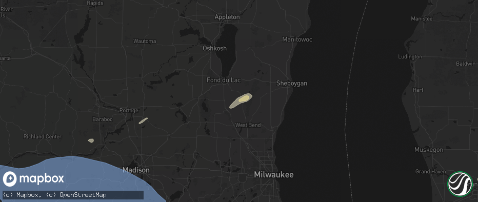 Hail map in Campbellsport, WI on May 15, 2026