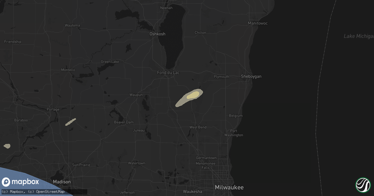 Hail map in Campbellsport, WI on May 15, 2026