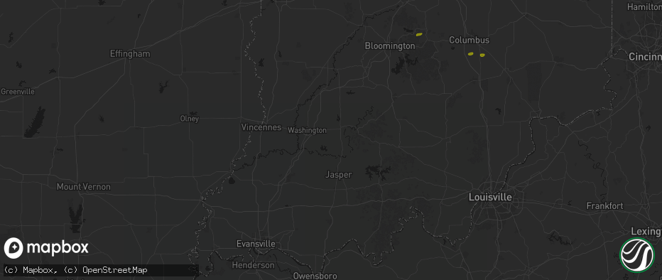 Hail map in Cannelburg, IN on May 15, 2026