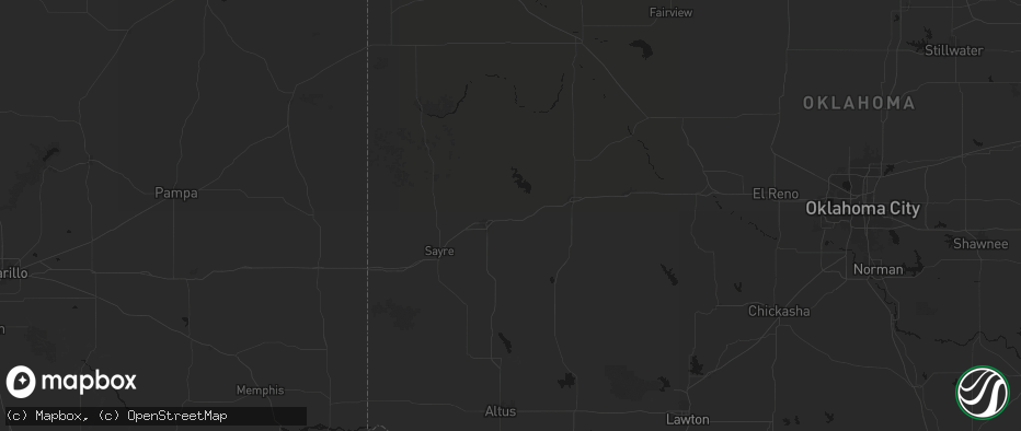 Hail map in Canute, OK on May 15, 2026