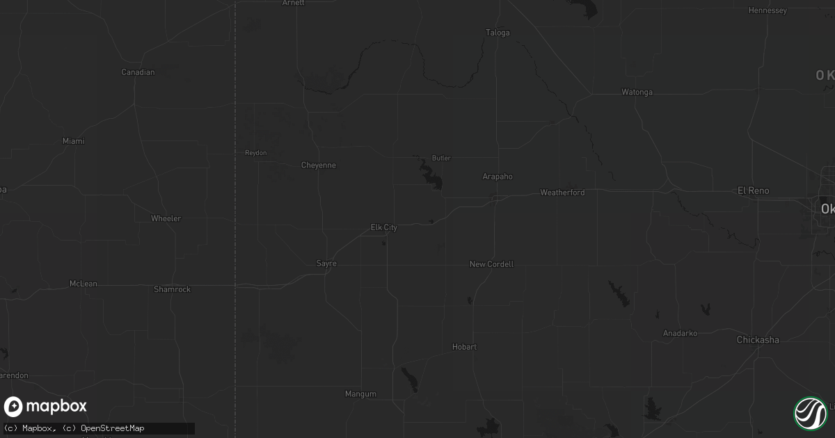 Hail map in Canute, OK on May 15, 2026