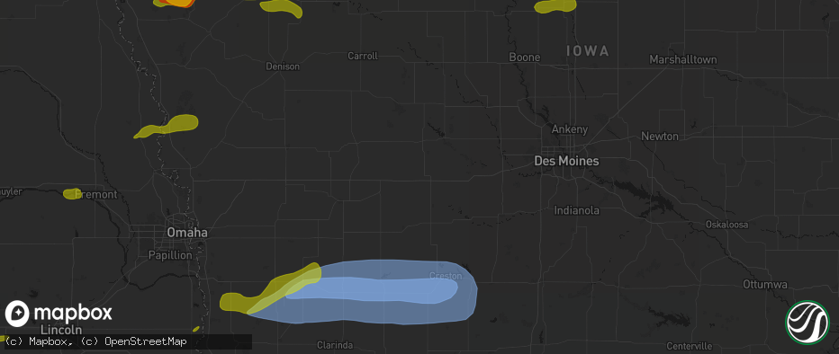 Hail map in Casey, IA on May 15, 2026