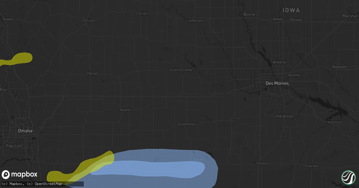 Hail map in Casey, IA on May 15, 2026