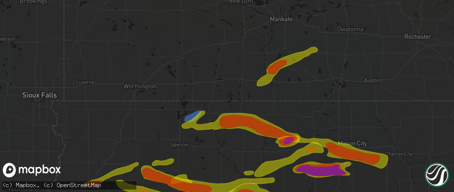 Hail map in Ceylon, MN on May 15, 2026