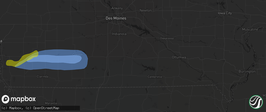 Hail map in Chariton, IA on May 15, 2026
