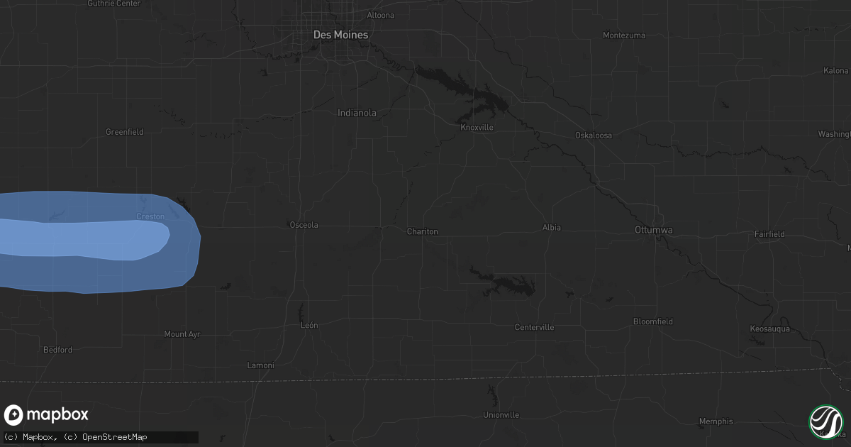 Hail map in Chariton, IA on May 15, 2026