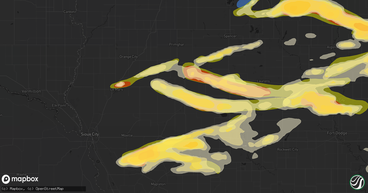 Hail map in Cherokee, IA on May 15, 2026