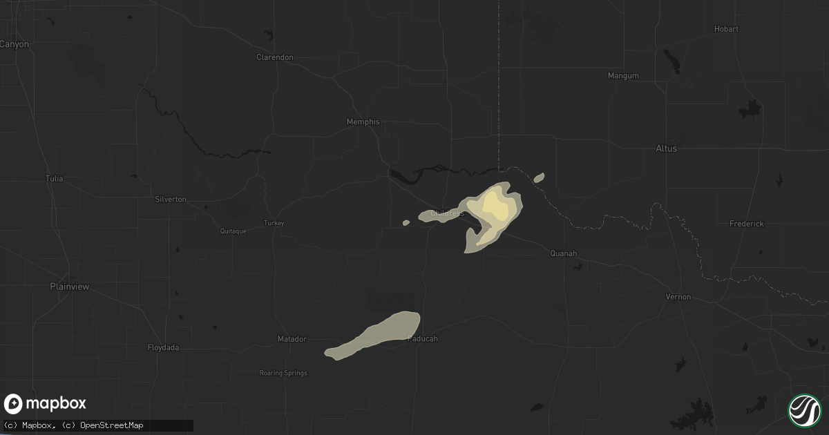 Hail map in Childress, TX on May 15, 2026