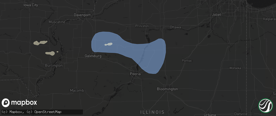 Hail map in Chillicothe, IL on May 15, 2026