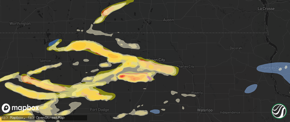 Hail map in Clear Lake, IA on May 15, 2026