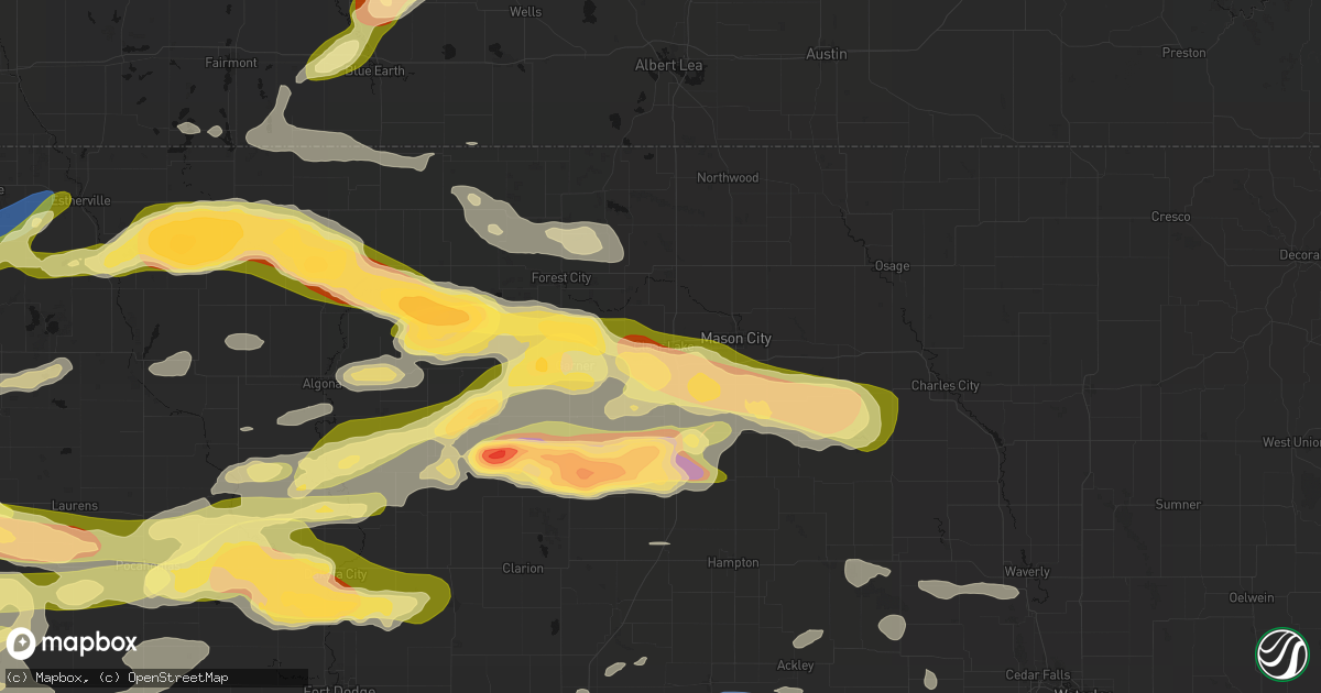 Hail map in Clear Lake, IA on May 15, 2026