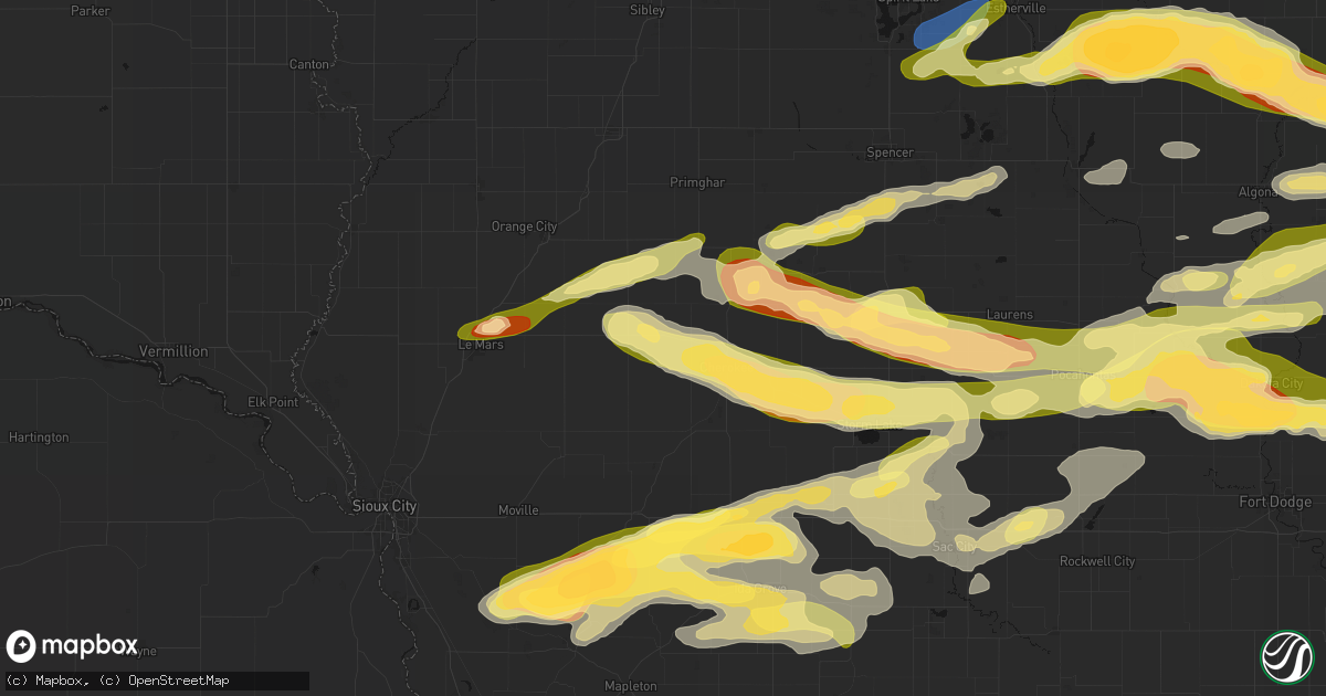 Hail map in Cleghorn, IA on May 15, 2026