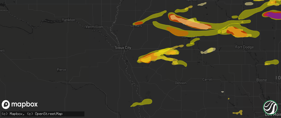 Hail map in Climbing Hill, IA on May 15, 2026