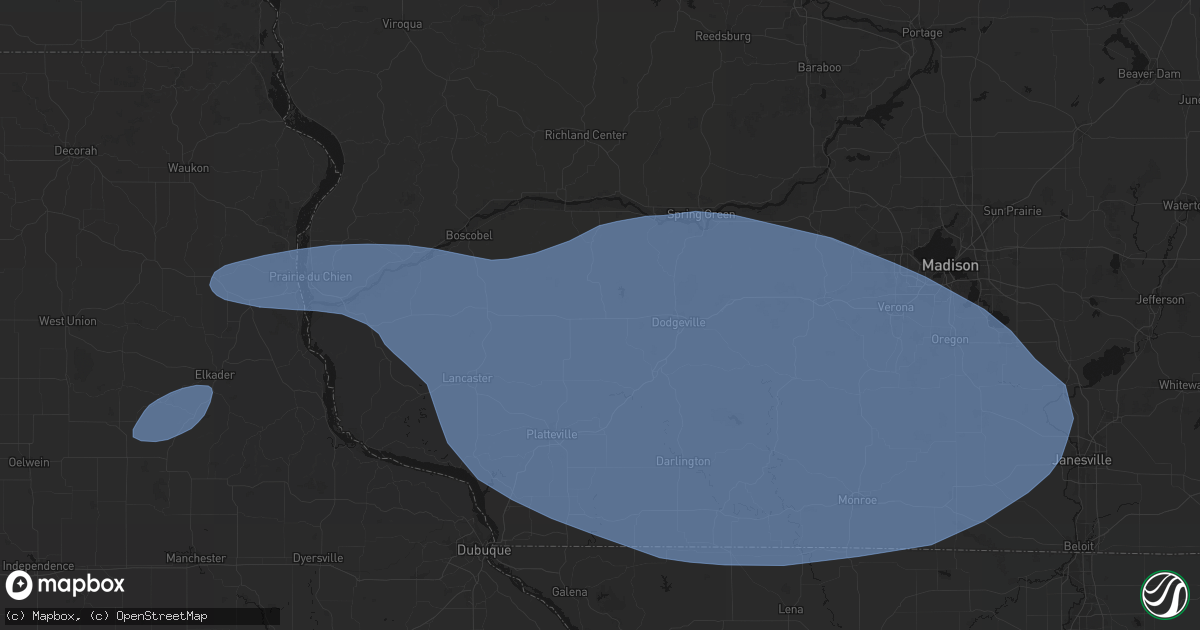 Hail map in Cobb, WI on May 15, 2026