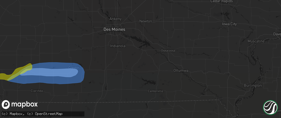 Hail map in Columbia, IA on May 15, 2026