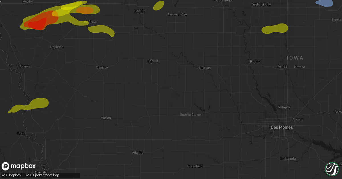 Hail map in Coon Rapids, IA on May 15, 2026