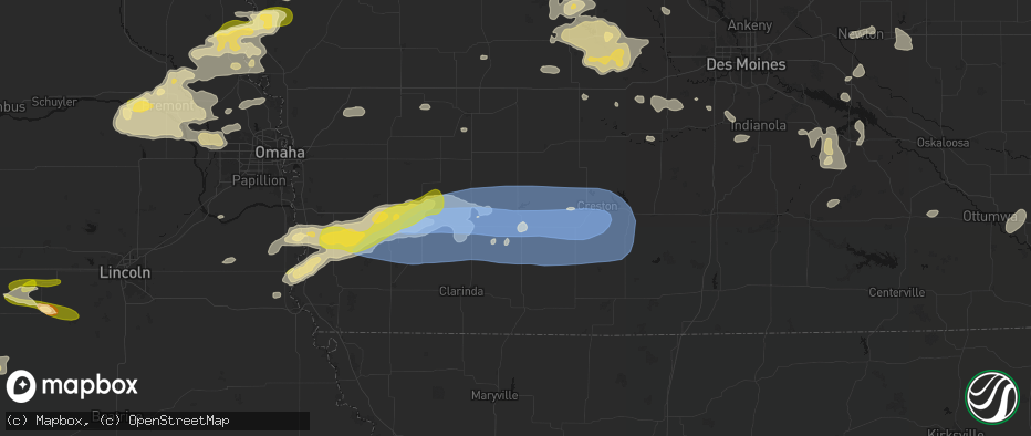 Hail map in Corning, IA on May 15, 2026