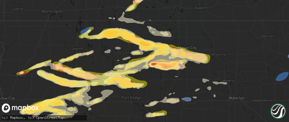 Hail map in Corwith, IA on May 15, 2026