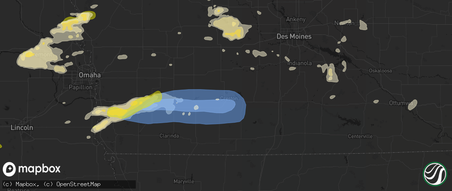 Hail map in Creston, IA on May 15, 2026
