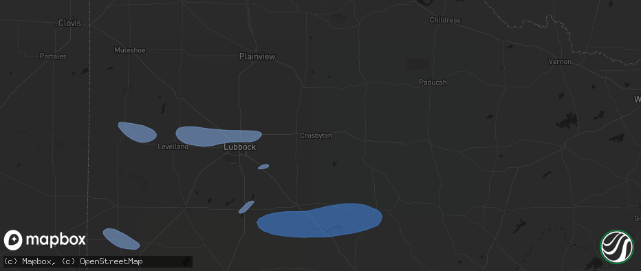 Hail map in Crosbyton, TX on May 15, 2026