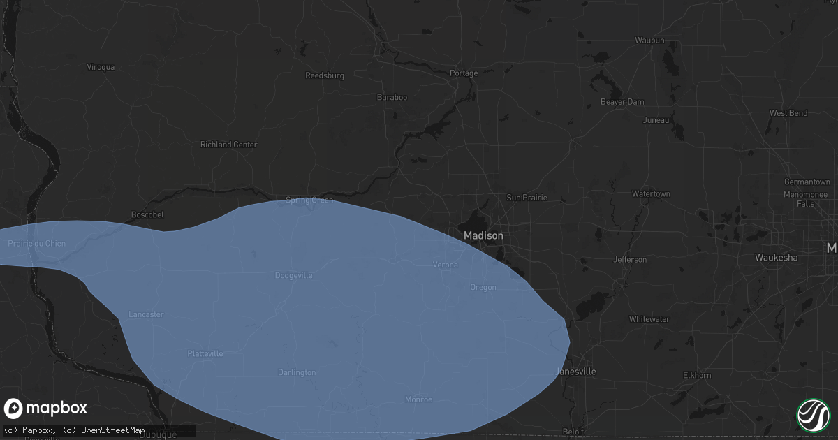 Hail map in Cross Plains, WI on May 15, 2026