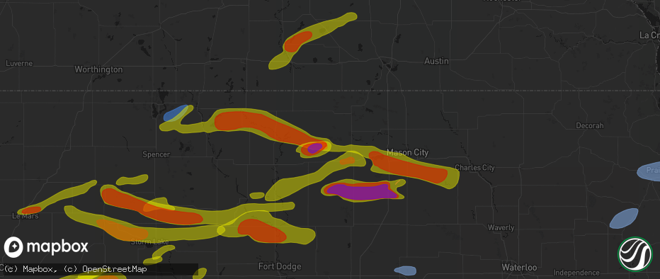Hail map in Crystal Lake, IA on May 15, 2026