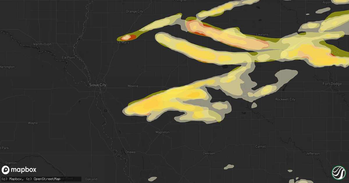 Hail map in Cushing, IA on May 15, 2026