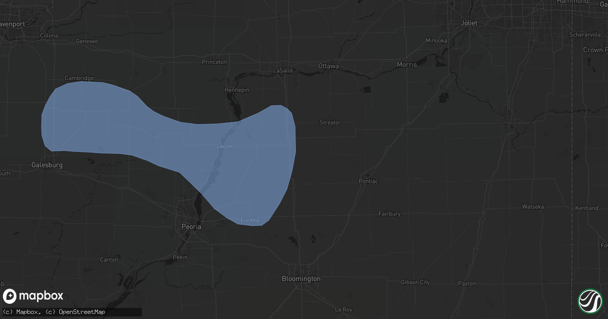 Hail map in Dana, IL on May 15, 2026
