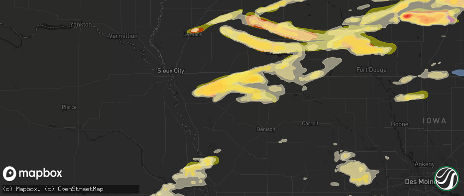 Hail map in Danbury, IA on May 15, 2026