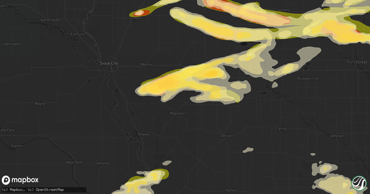 Hail map in Danbury, IA on May 15, 2026