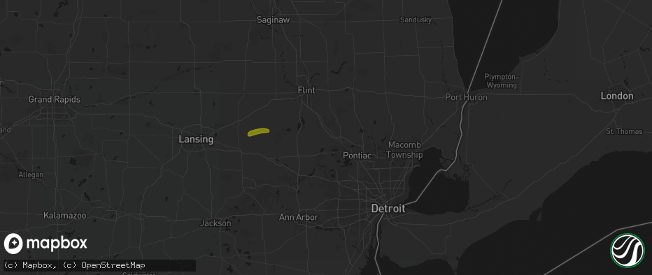 Hail map in Davisburg, MI on May 15, 2026