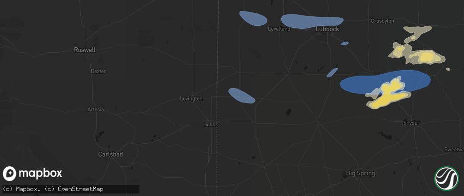 Hail map in Denver City, TX on May 15, 2026