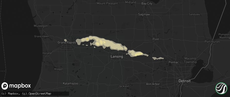 Hail map in Dewitt, MI on May 15, 2026