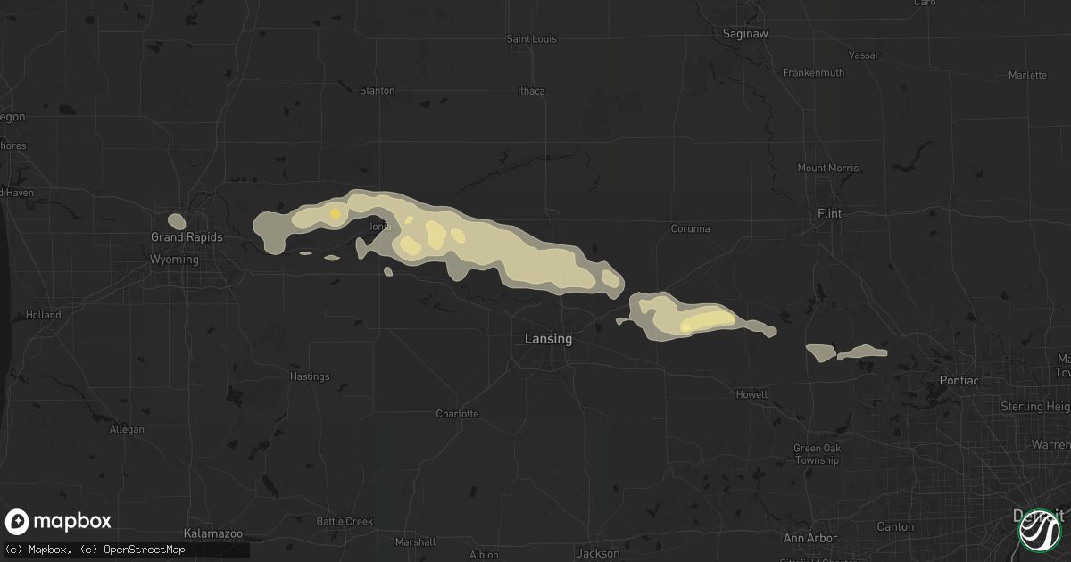 Hail map in Dewitt, MI on May 15, 2026