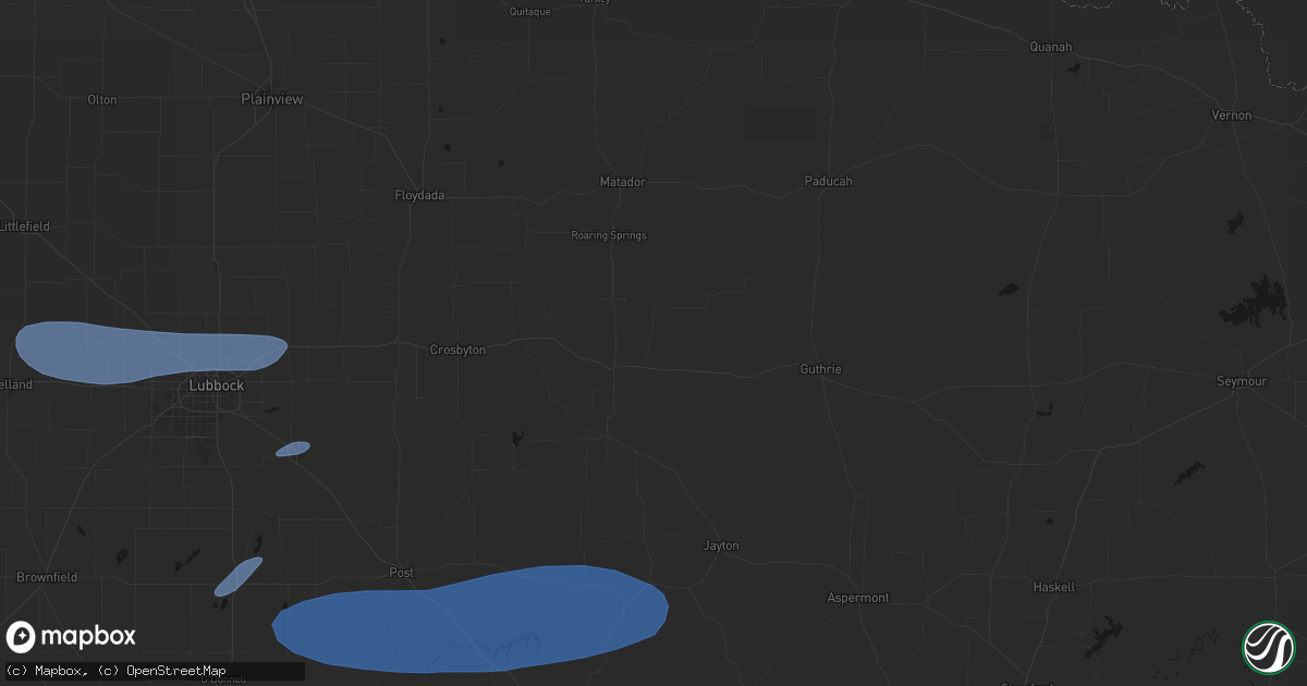 Hail map in Dickens, TX on May 15, 2026