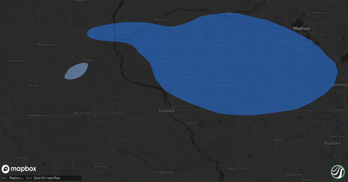 Hail map in Dickeyville, WI on May 15, 2026