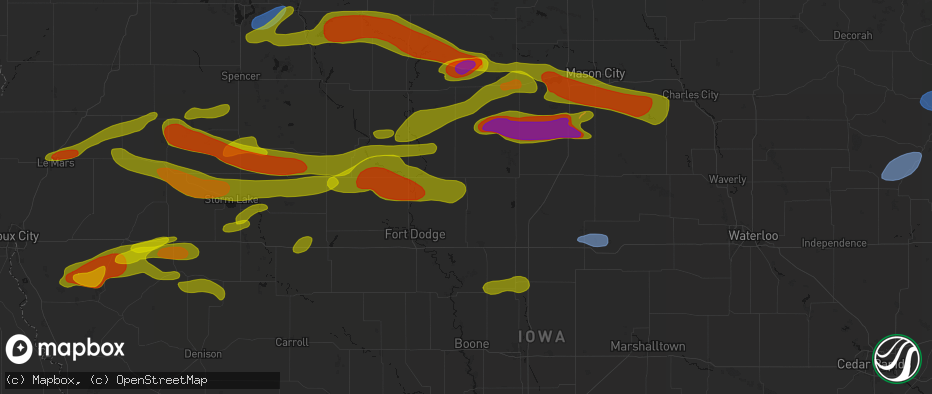 Hail map in Eagle Grove, IA on May 15, 2026