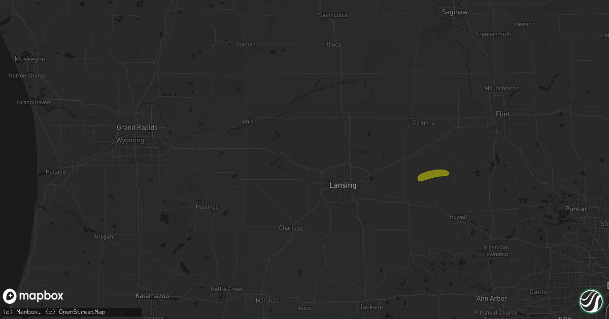 Hail map in Eagle, MI on May 15, 2026