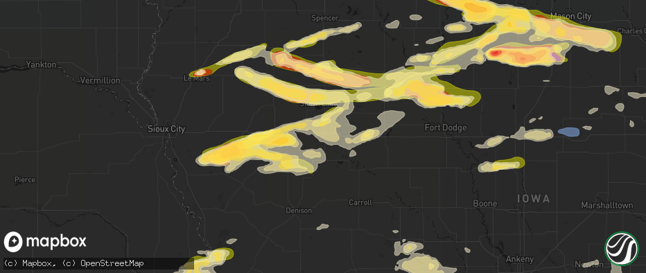 Hail map in Early, IA on May 15, 2026
