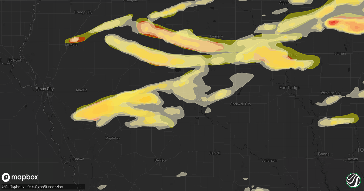 Hail map in Early, IA on May 15, 2026