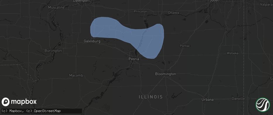 Hail map in East Peoria, IL on May 15, 2026
